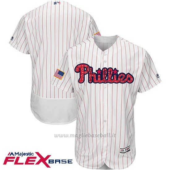 Maglia Baseball Uomo Philadelphia Phillies 2017 Estrellas y Rayas Bianco Flex Base